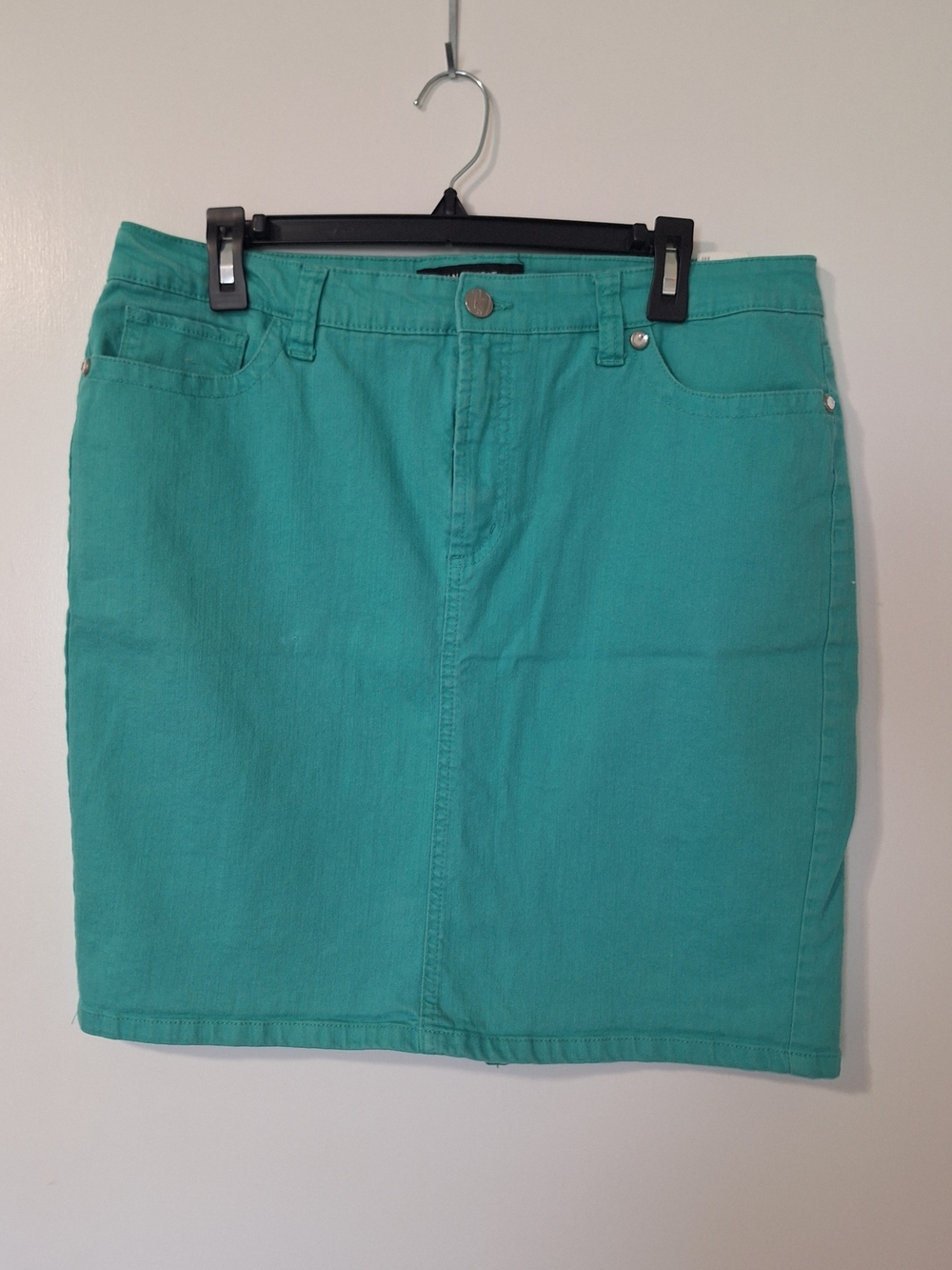 Nine West Jeans Turquoise Mini Denim Skirt